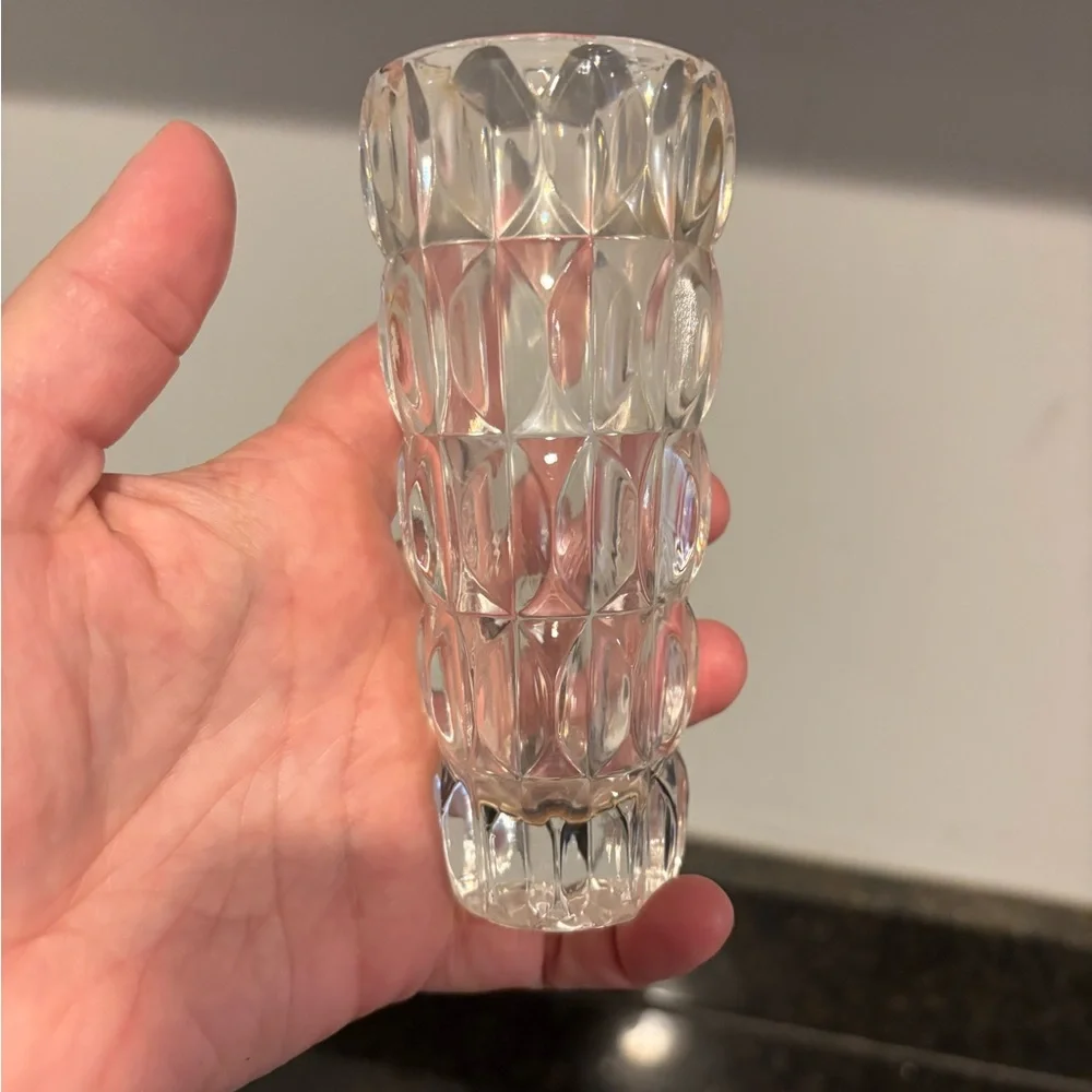 5” Cut Glass Flower Bud Vase